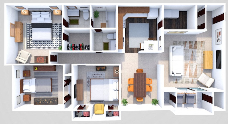Phase I - 3 Bed 1.5 Bath floor plan